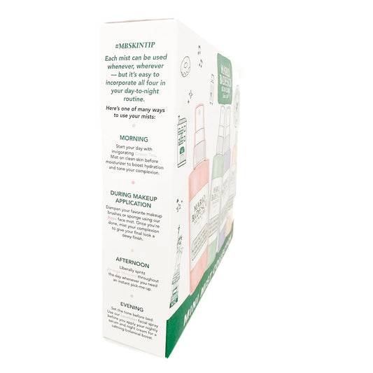 Product packaging with text and images of a bottle on a white background