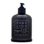 Marshmallow Skies hand soap bottle with pump labeled 'Sand + Fog' on a white background