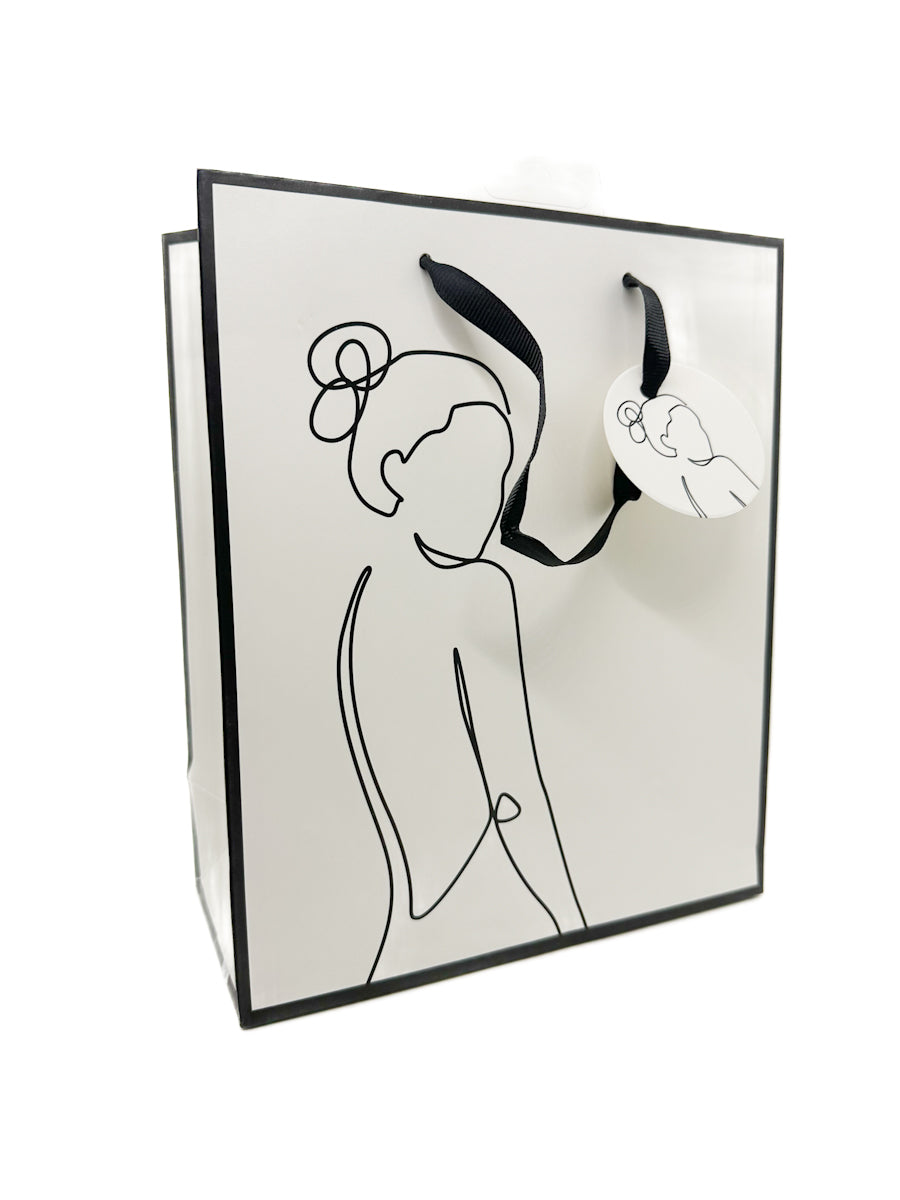 Minimalist Female Silhouette Gift Bag