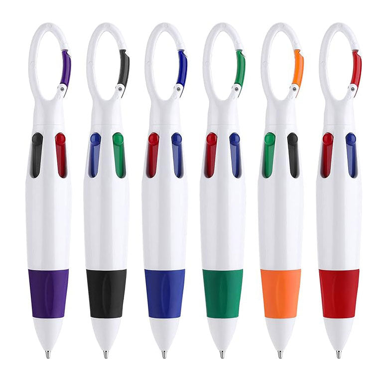 4-in-1 Multicolour Ballpoint Pens with Buckle Keychain