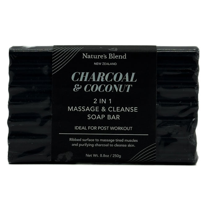 Charcoal & Coconut 2 IN 1 Massage & Cleanse Soap | Nature's Blend