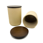 Oatmeal Ribbed Storage Jars - Set of 2