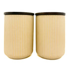 Oatmeal Ribbed Storage Jars - Set of 2