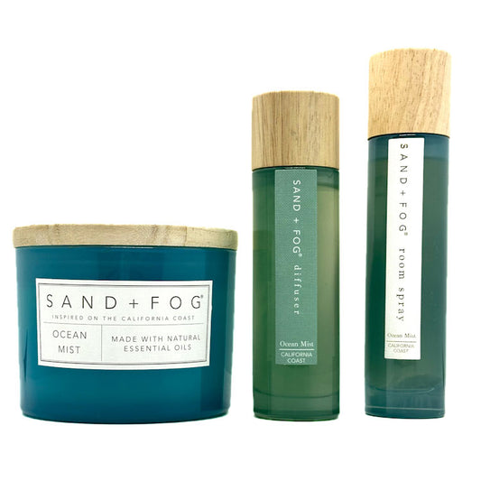 Ocean Mist Scented Candle - Room Spray - Reed Diffuser | SAND + FOG