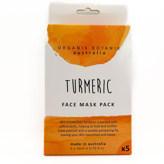 ORGANIK BOTANIK Turmeric Face Mask - 5 Pack