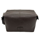 Osprey Brown leather blake turned ends washbag with a visible brand logo on a white background