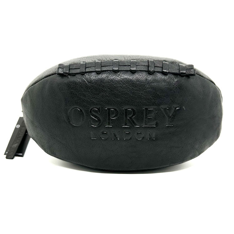 OSPREY LONDON The Rugger Leather Washbag - Black