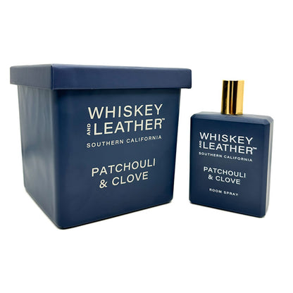 Patchouli & Clove Scented Candle + Room Spray | WHISKEY AND LEATHER by SAND & FOG