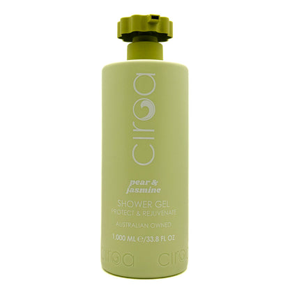 Ciroa pear & jasmine shower gel bottle on a white background