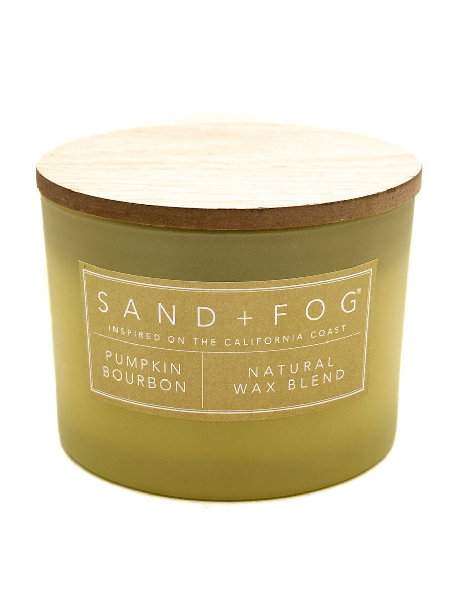 Pumpkin Bourbon Scented Candle in a mustard jar