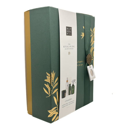 Ritual of Jing green and gold gift box with brand logo on a white background