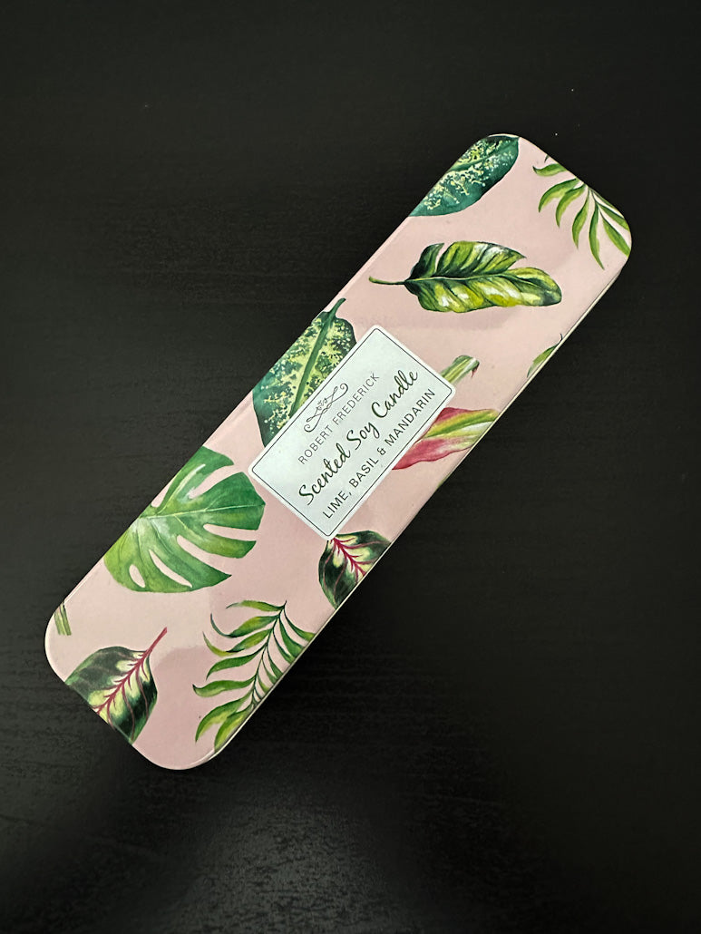On the go - Lime Basil & Mandarin Scented Soy Candle | Robert Frederick 