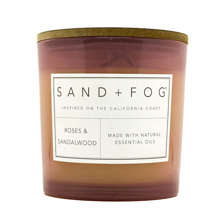 Roses & Sandalwood Scented Candle | SAND + FOG