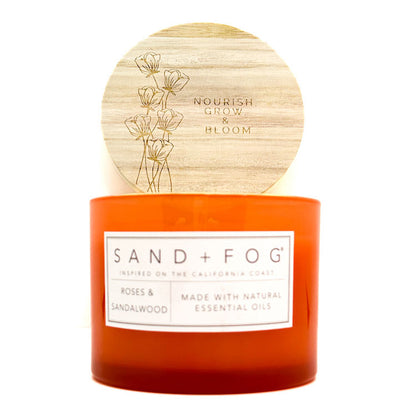 Roses & Sandalwood Scented Candle | SAND + FOG