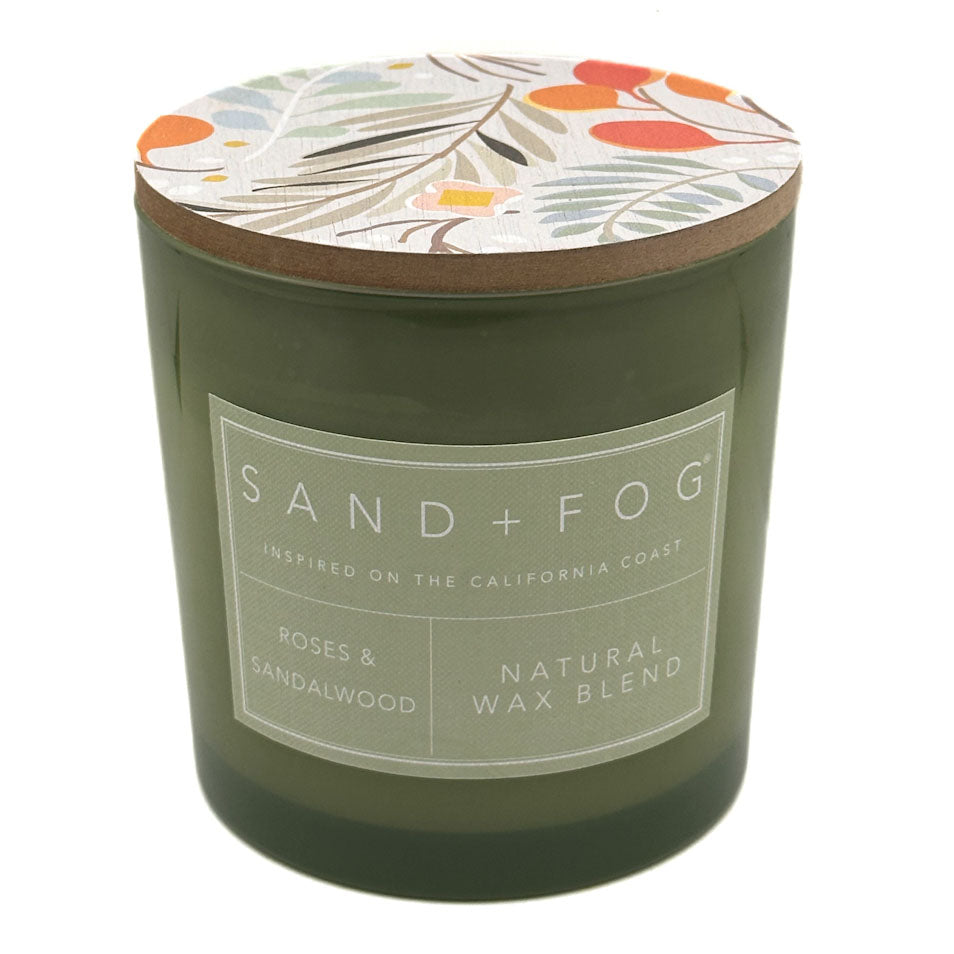Green Roses & Sandalwood candle by SAND + FOG