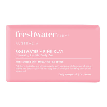Freshwater Farm Rosewater + Pink Clay Body Bar Soap