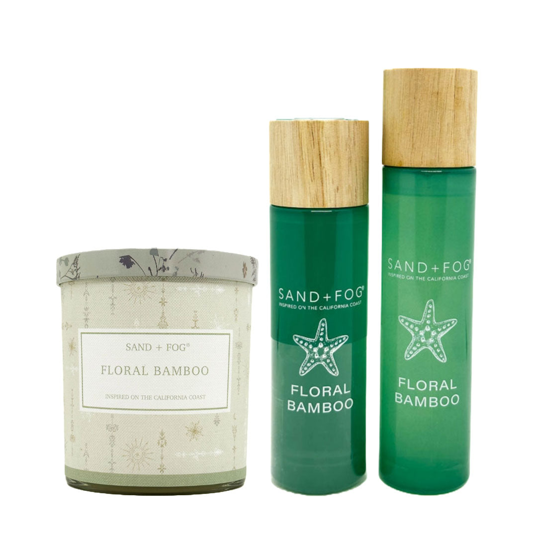 Floral Bamboo Scented Candle - Room Spray - Reed Diffuser | SAND & FOG