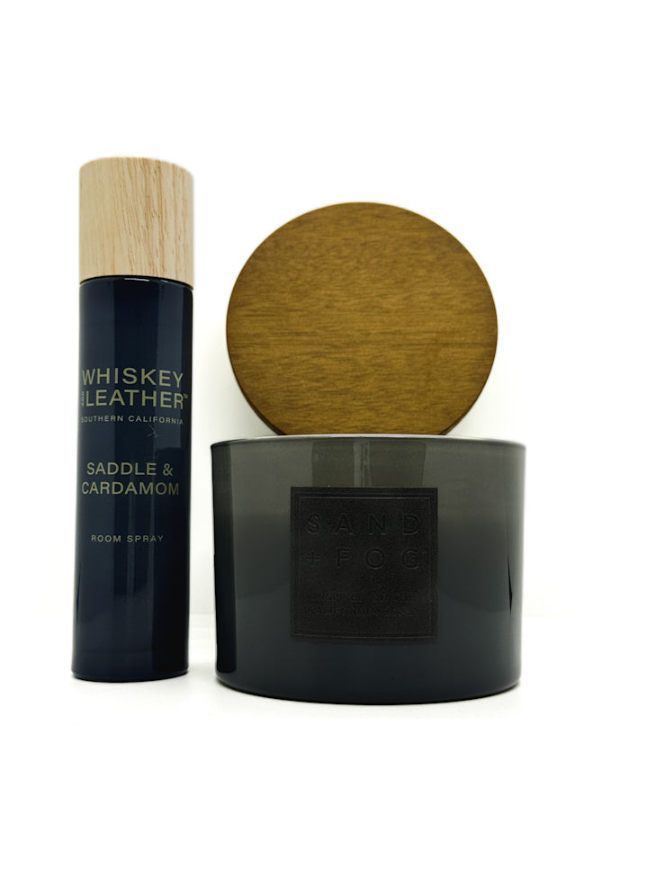 Saddle & Cardamom Scented Candle & Room Spray DUO | SAND + FOG