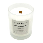 Sandalwood candle by Makers of Wax Goods with a label on a white background