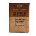 Saponificio Varesino 150g Bourbon Bar of scrub soap with brown and beige packaging on a white background