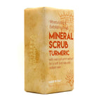 Saponificio Varesino bar soap with 'Mineral Scrub Turmeric' packaging on a white background