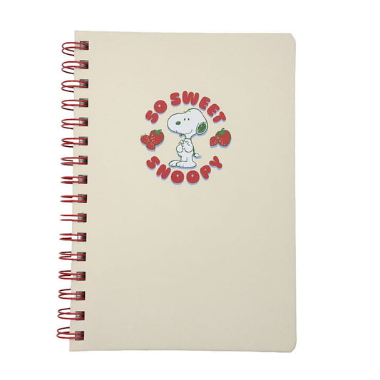 Notebook with 'Snoopy' cartoon character and 'So Sweet Snoopy' text on a white background