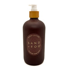 Brown bottle of Sand & Fog Sugar  Cookies scented hand soap on a white background