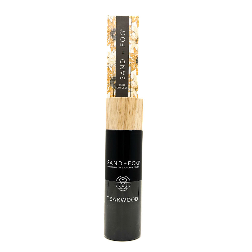 Teakwood diffuser by Sand + Fog on a white background