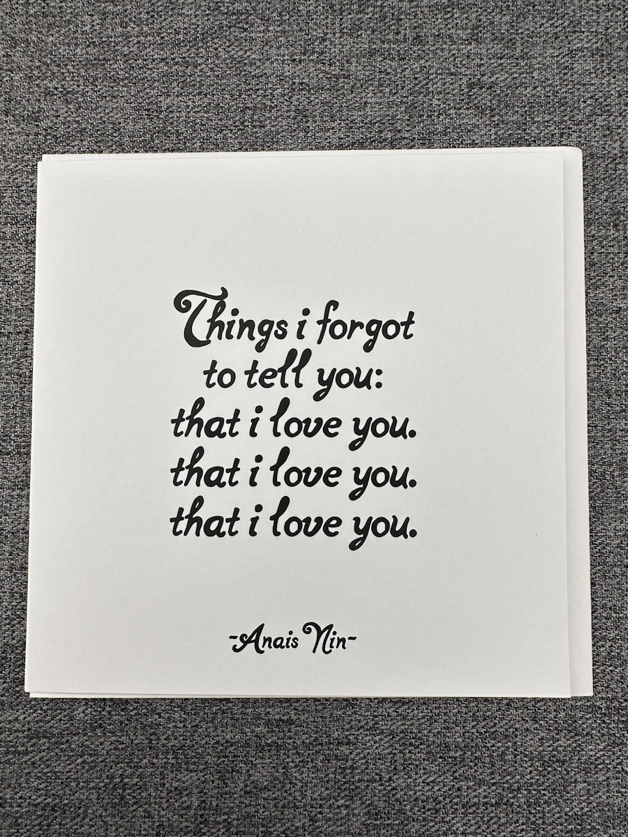 Things I forgot to tell you - Card