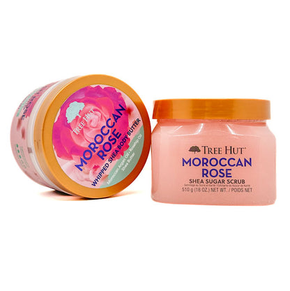 TREE HUT Moroccan Rose Shea Sugar Scrub + Moroccan Rose Whipped Shea Body Butter