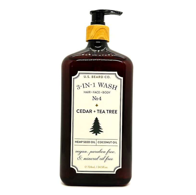 U.S Beard Co. 3-in-1 Wash Cedar + Tea Tree