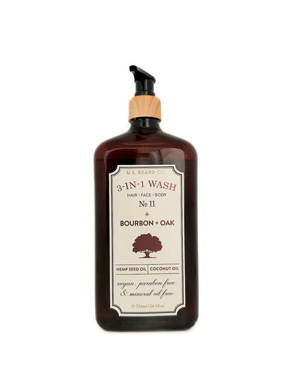U.S Beard Co. 3-in-1 Wash Bourbon + Oak