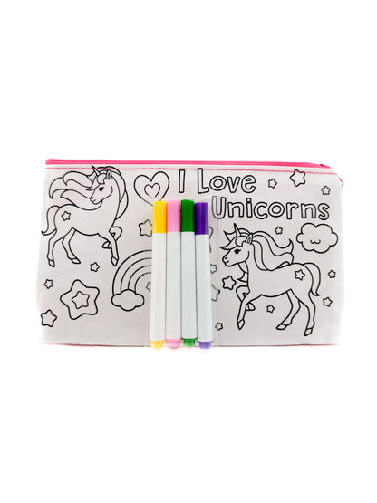 Unicorns - Colour your Own Pencil Case