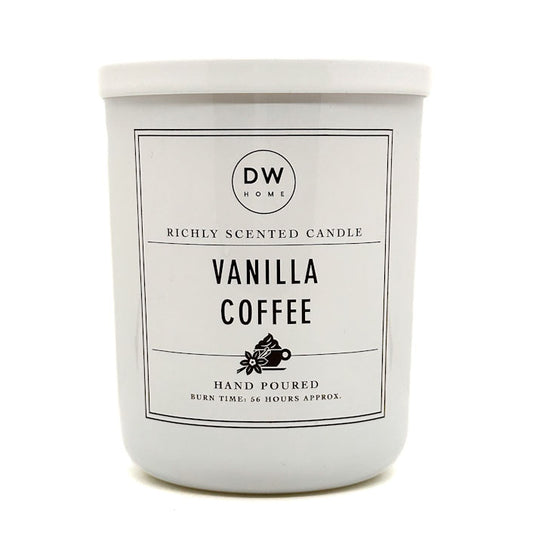 Vanilla Coffee candle with DW Home label on a white background