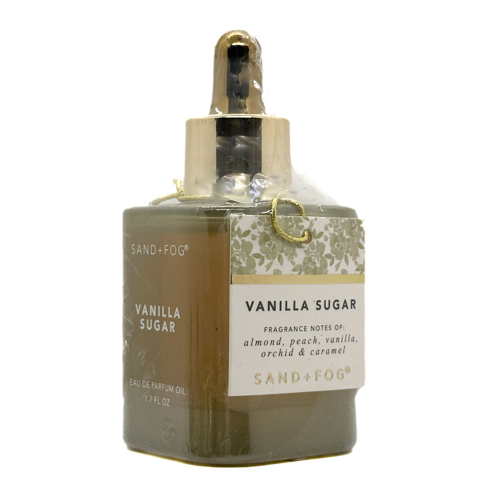 Vanilla Sugar perfume oil bottle by Sand + Fog on a white background