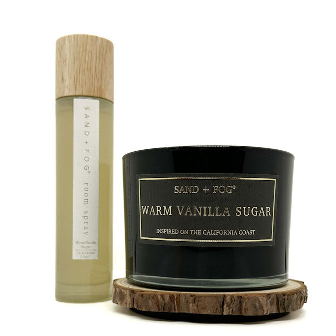 SAND and FOG Warm Vanilla Sugar Candle and Room Spray DUO