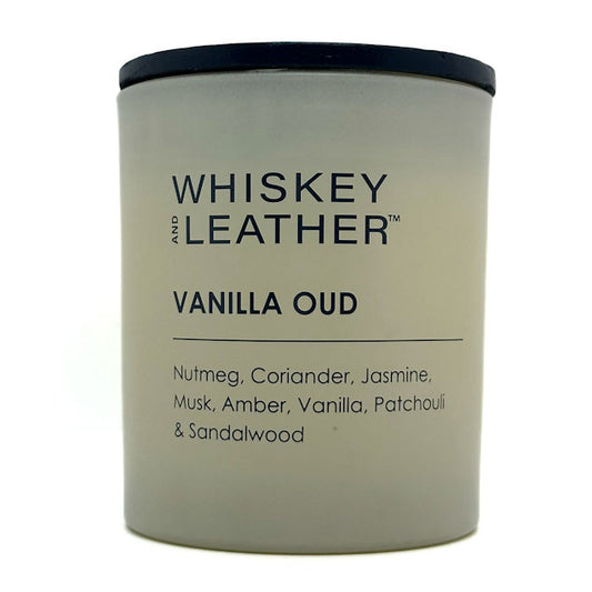 WHISKEY AND LEATHER - Vanilla Oud Scented Candle | SAND + FOG