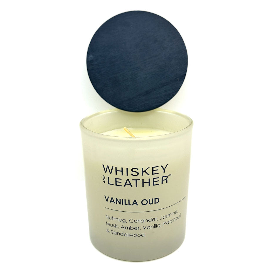 WHISKEY AND LEATHER - Vanilla Oud Scented Candle | SAND + FOG