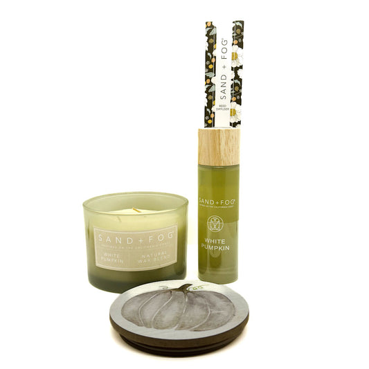 SAND and FOG - White Pumpkin Scented Candle & Reed Diffuser