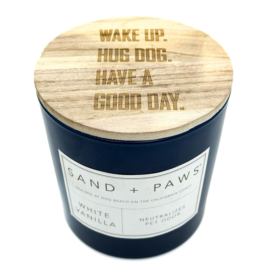 White Vanilla Scented Candle | SAND + PAWS