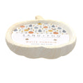 A pumpkin-shaped natural wax melt candle by Sand + Fog, labeled 'White Pumpkin' with a colorful pumpkin pattern on the label, set against a plain white background.