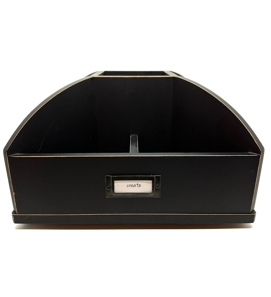 Wooden Rotating Desk Organiser