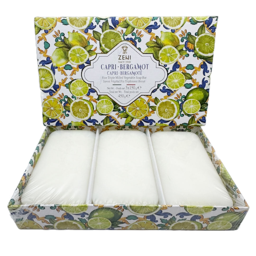 Bergamot Fragranced Italian Vegetable Soap - Set of 3 | Zeni