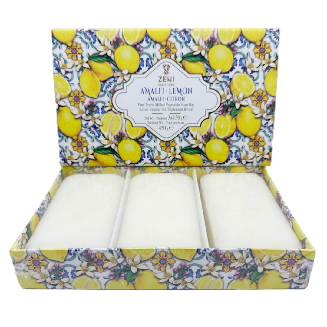Lemon Fragranced Italian Vegetable Soap - Set of 3 | Zeni