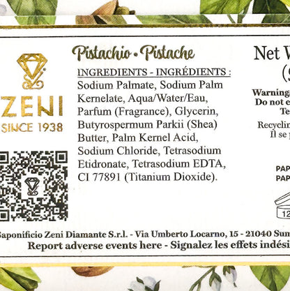 ZENI Pistachio soap ingredients