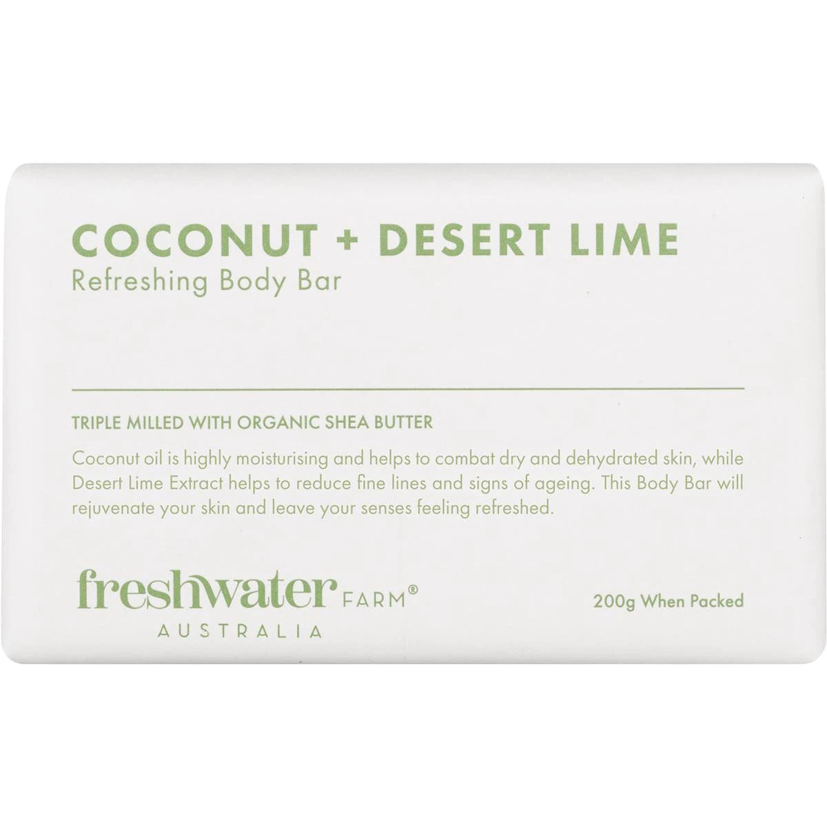 Freshwater Farm Australia Triple Milled Coconut + Desert Lime Body Bar Soap
