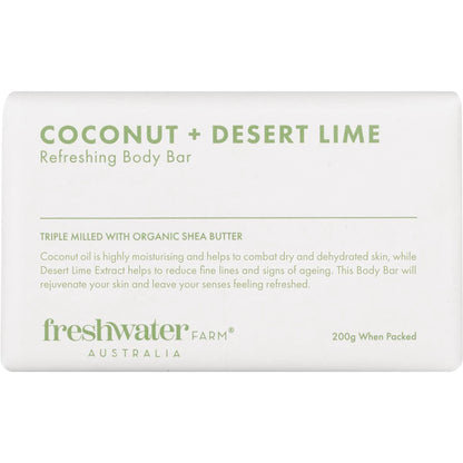 Freshwater Farm Australia Triple Milled Coconut + Desert Lime Body Bar Soap