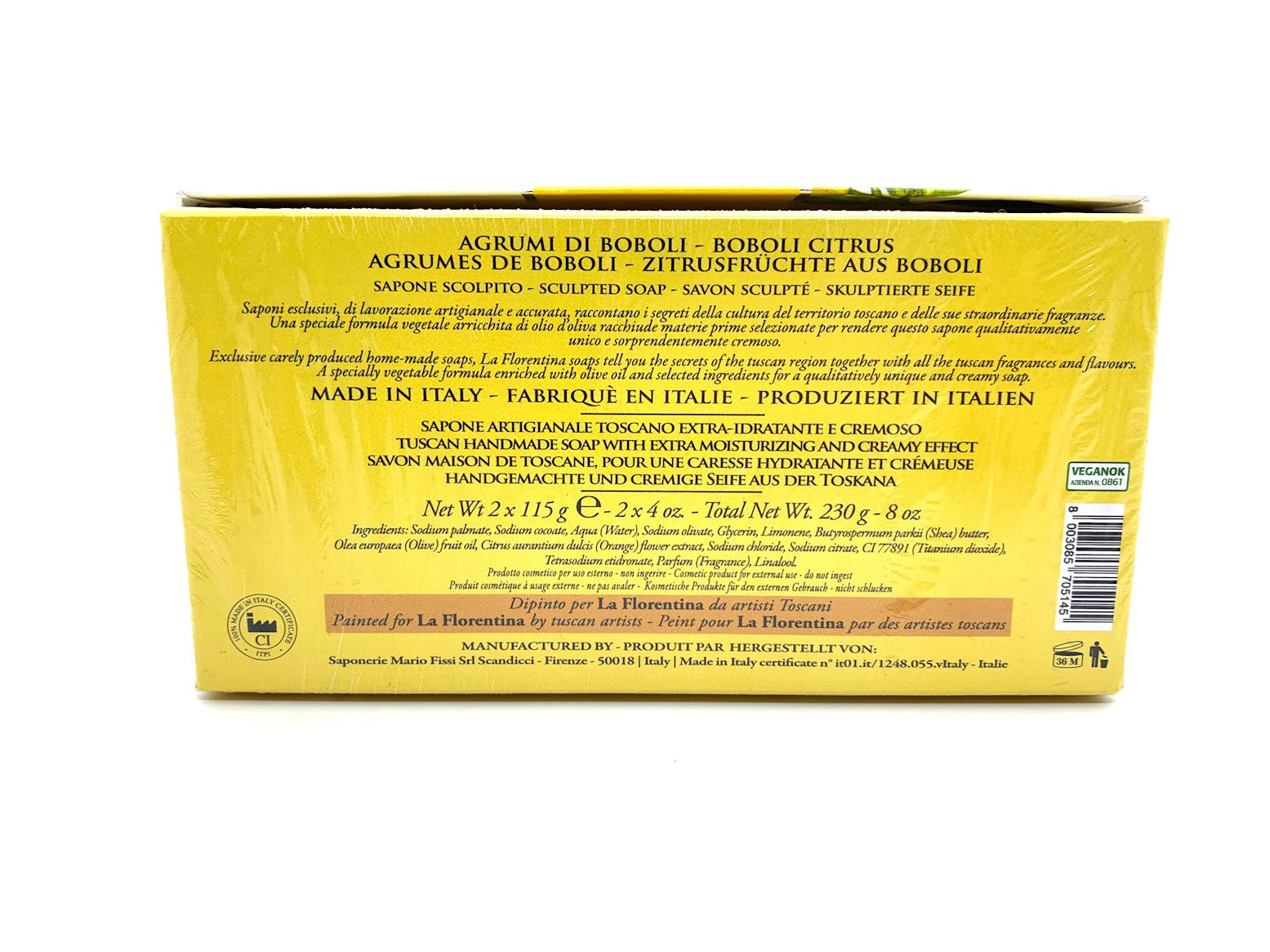 La Florentina Boboli Citrus Sculpted Soap - Pack of 2