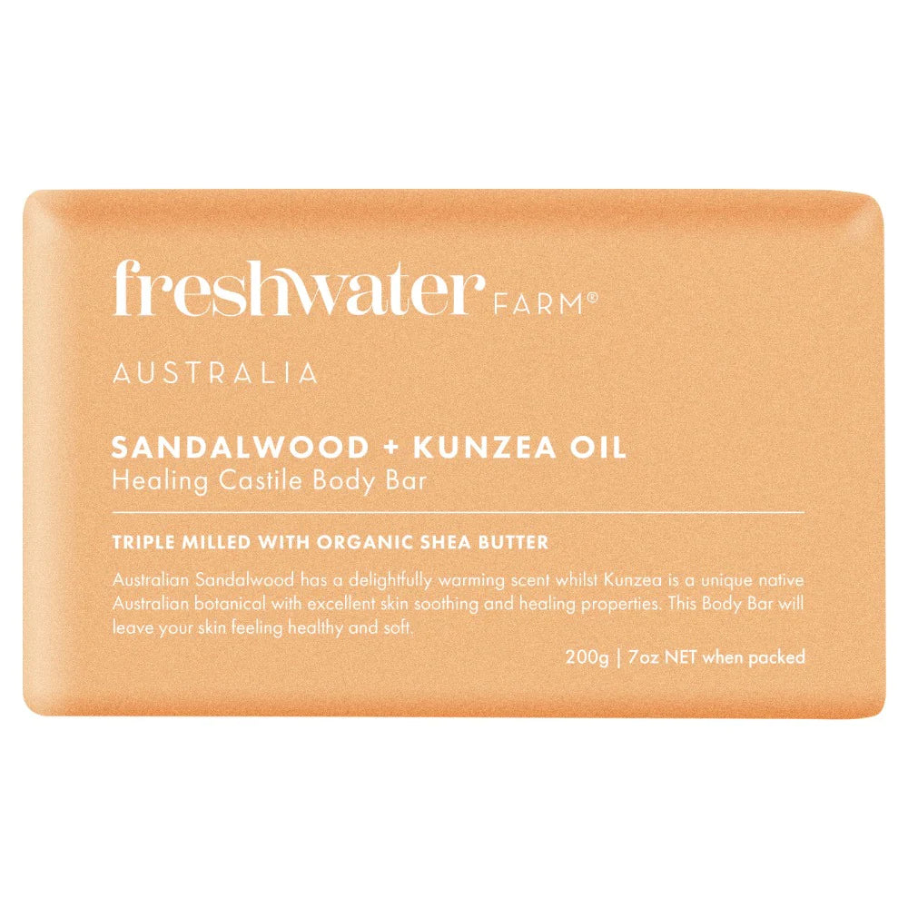 Freshwater Farm Australia Triple Milled Sandalwood + Kenzea Oil Body Bar Soap
